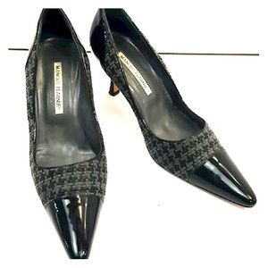 Manolo Blahnik Houndstooth Heels Euro size 37.5